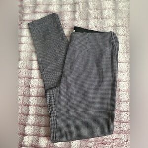 Calvin Klein Tapered Black White Plaid Check Stretch Dressy Work Pants S…